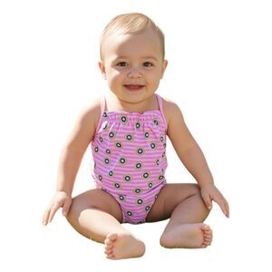 Stripped Pink & White Swimsuit